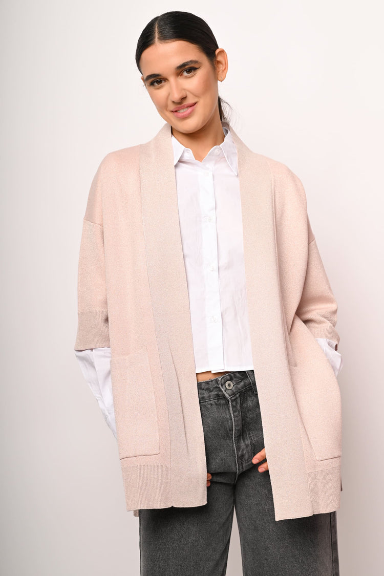 Lurex knit cardigan