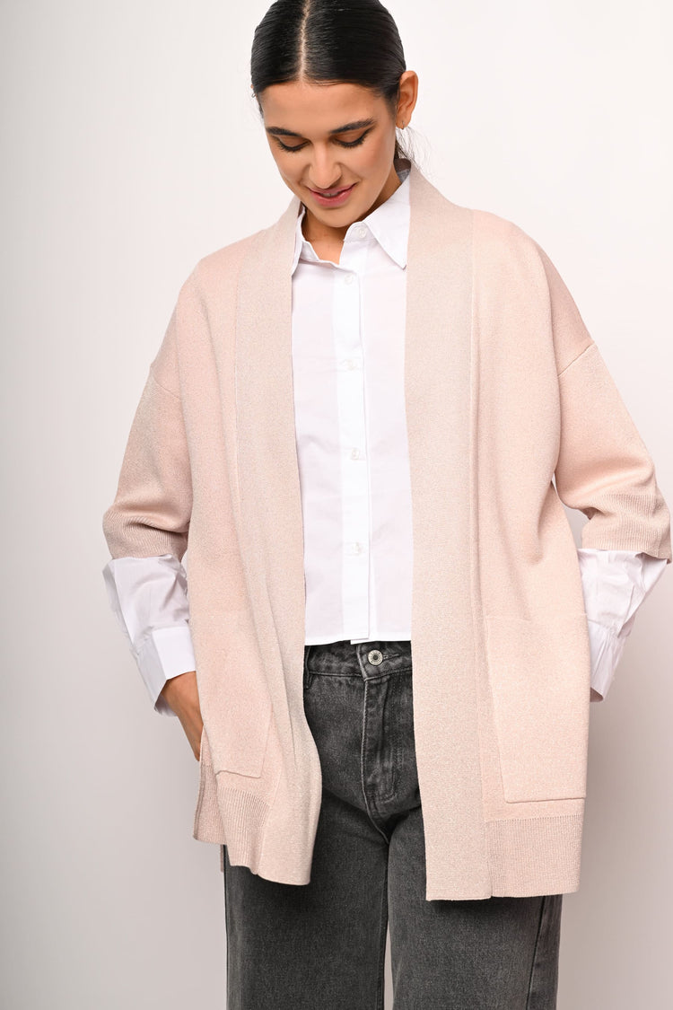 Lurex knit cardigan