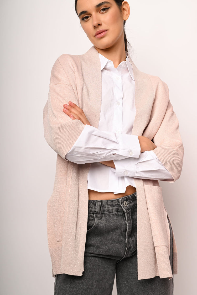 Lurex knit cardigan