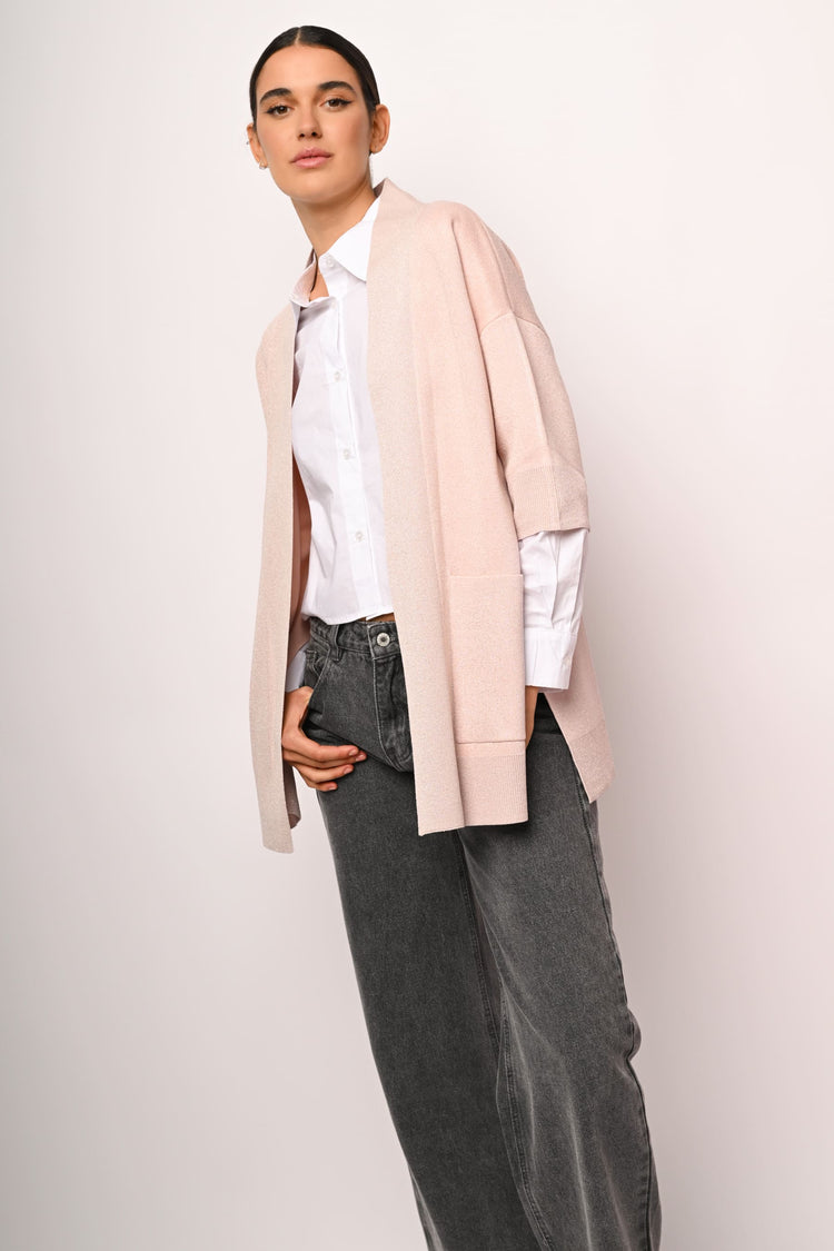 Lurex knit cardigan