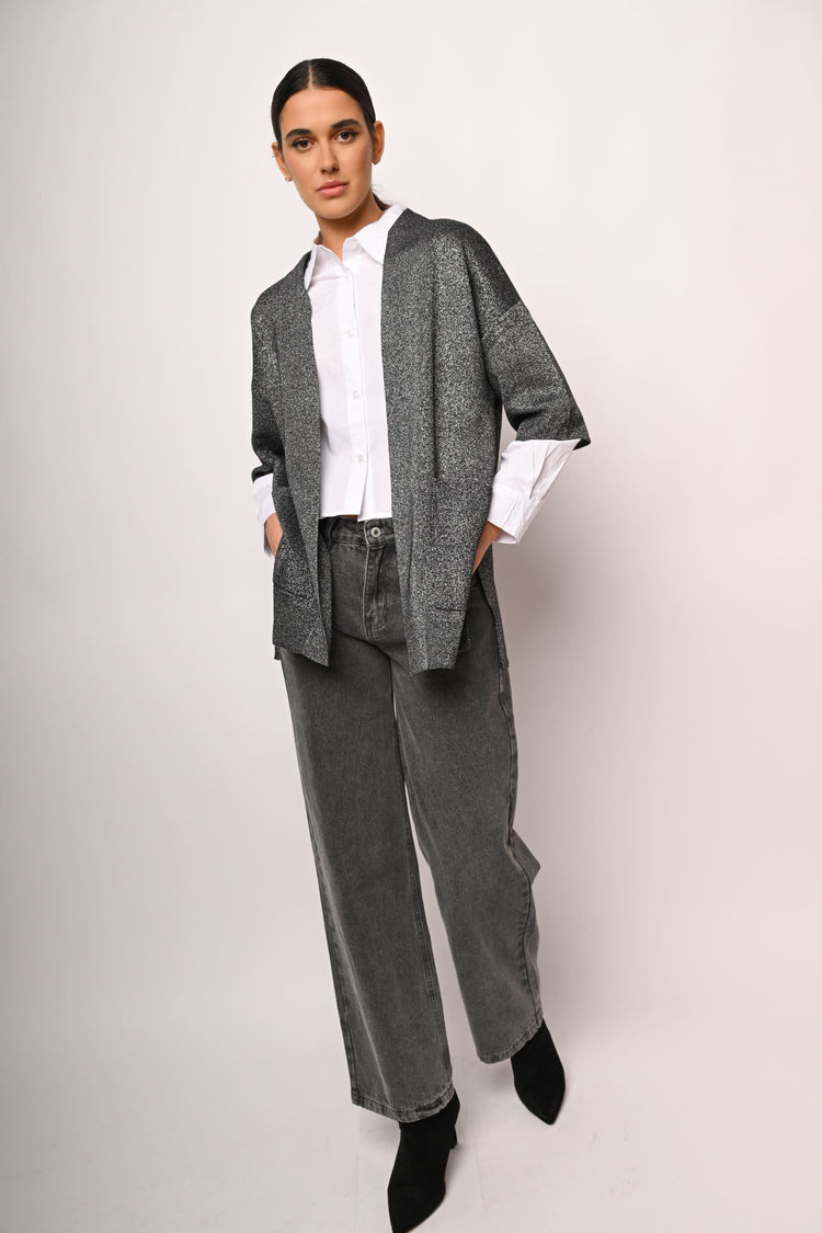 Lurex knit cardigan