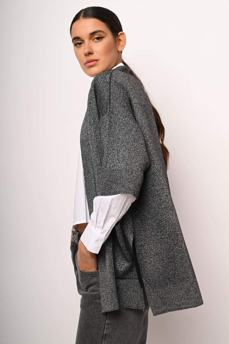 Lurex knit cardigan