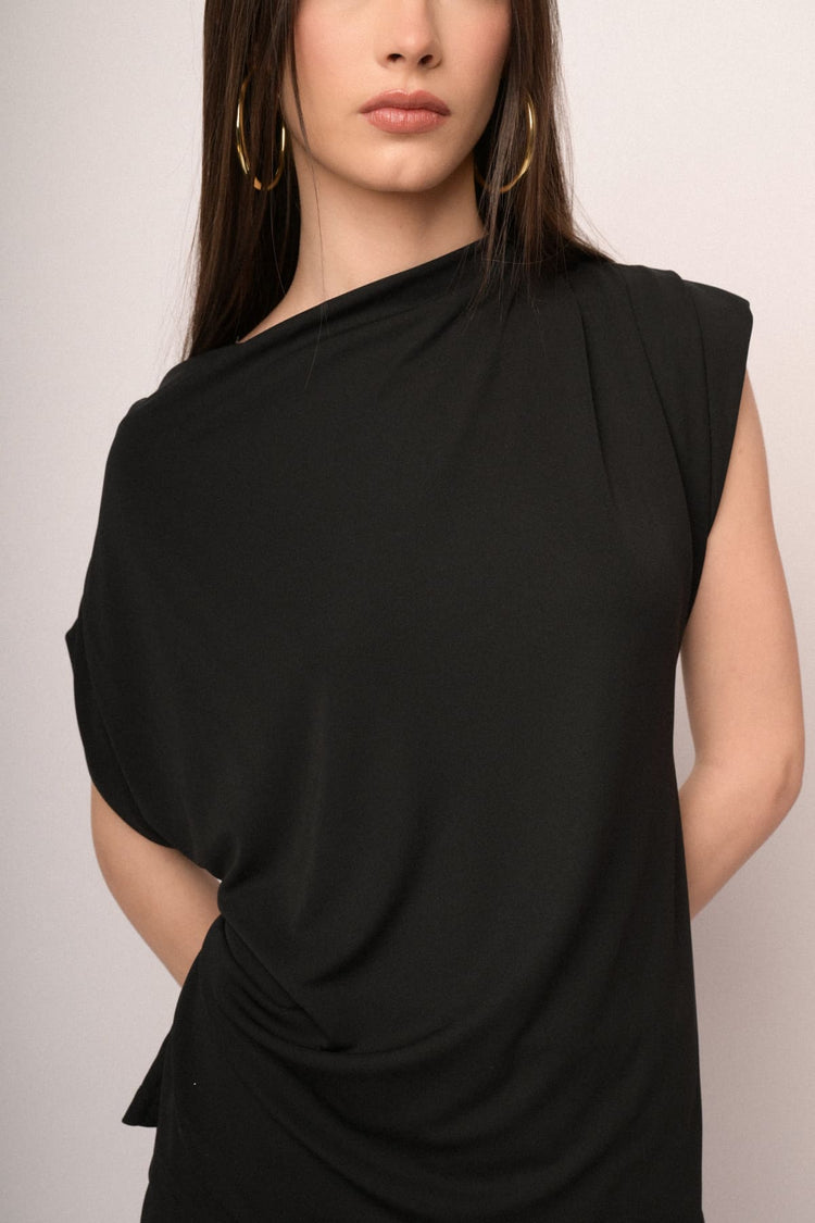 Black draped top