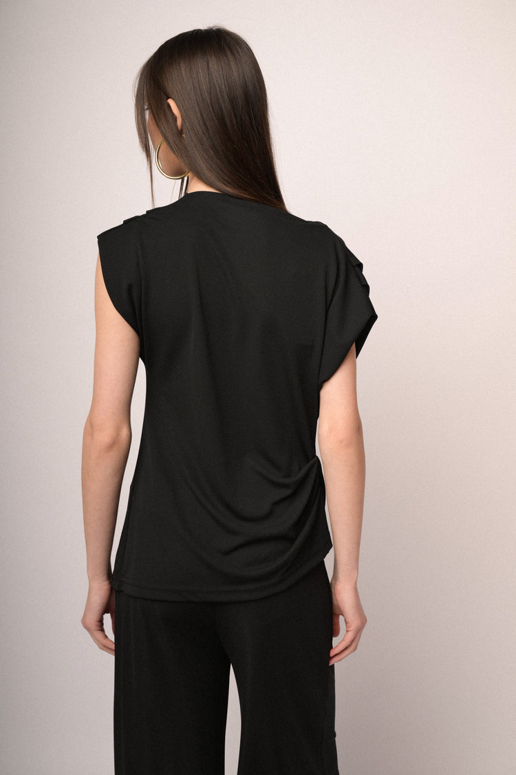 Black draped top