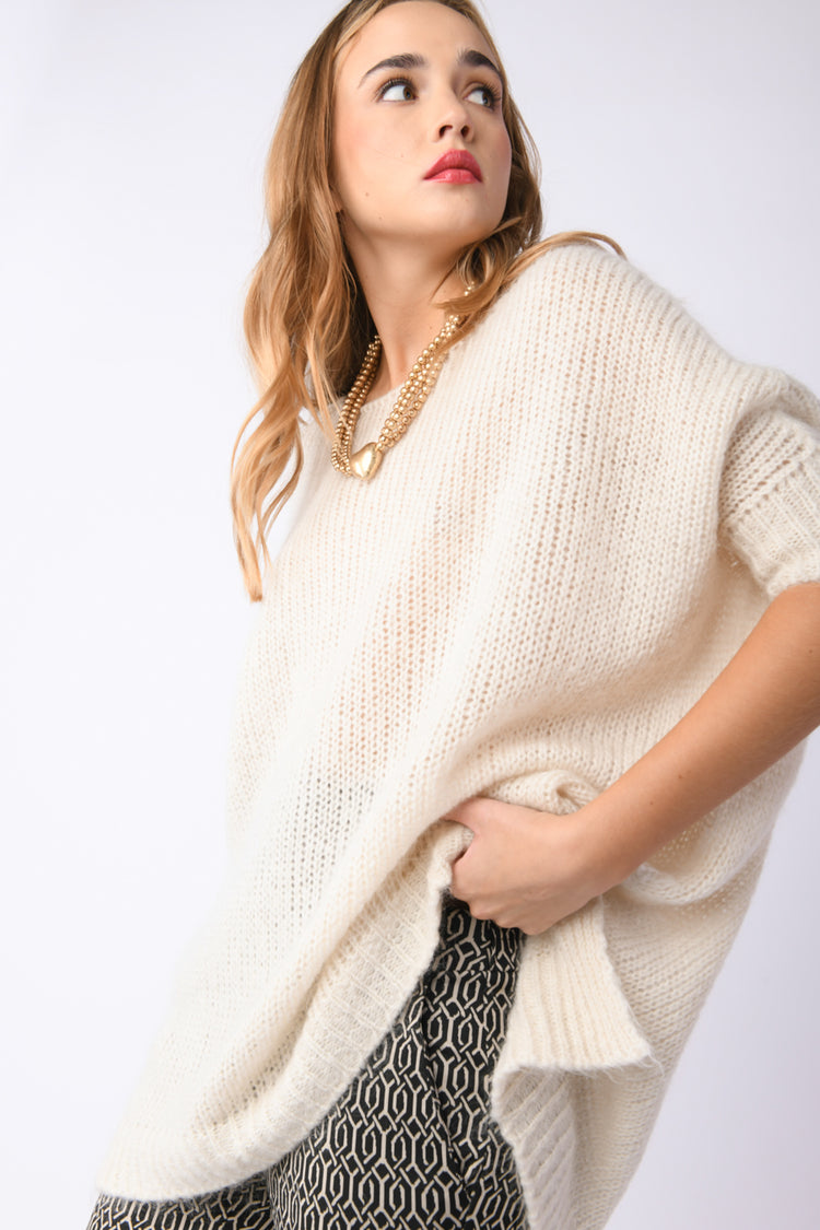 Mohair-blend oversized sweater