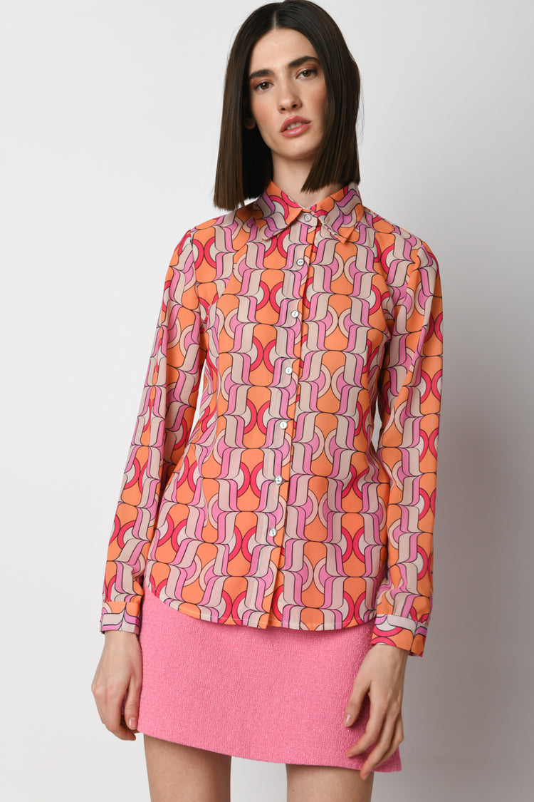 Optical print shirt