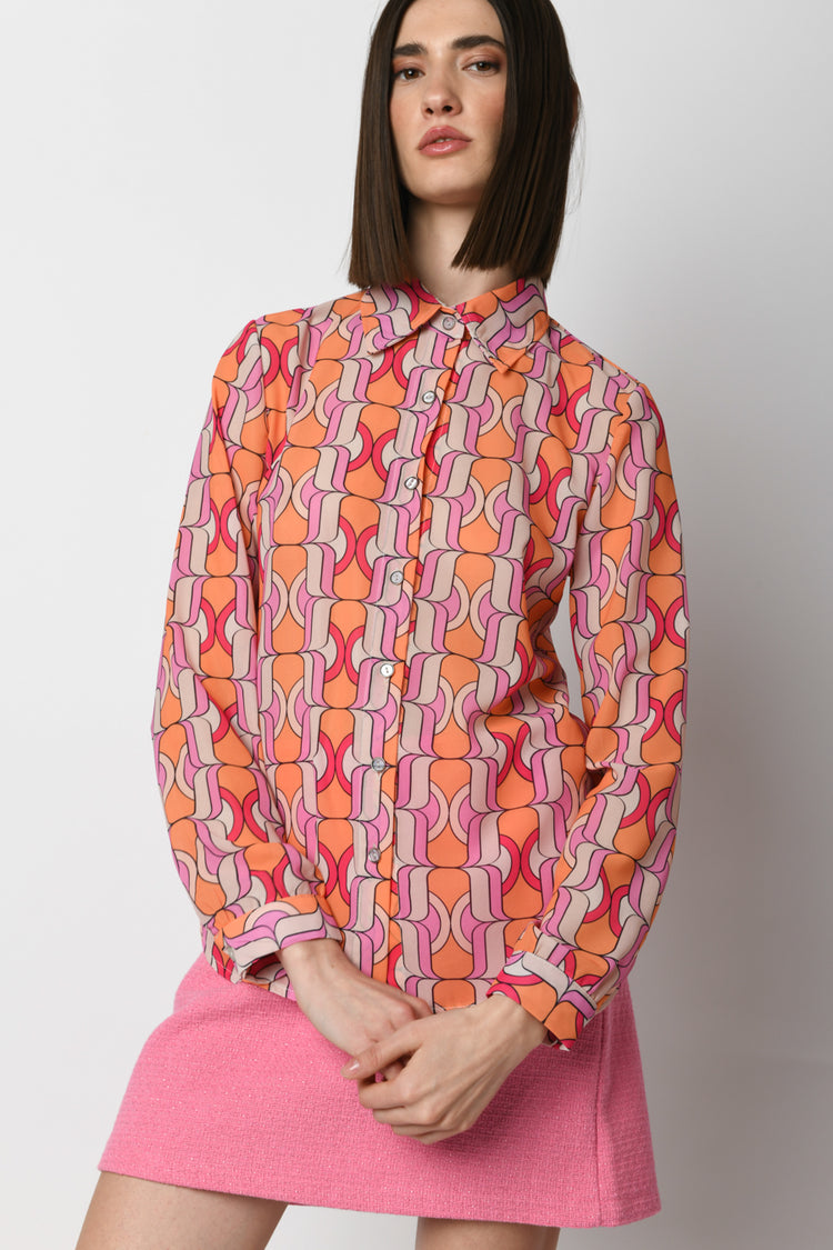 Optical print shirt