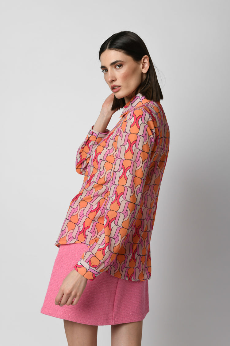 Optical print shirt