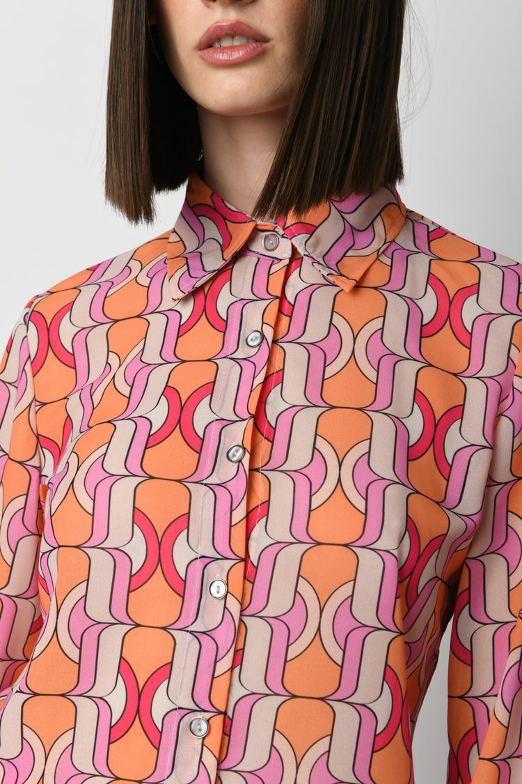 Optical print shirt