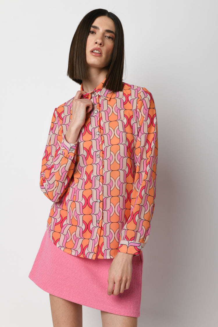 Optical print shirt