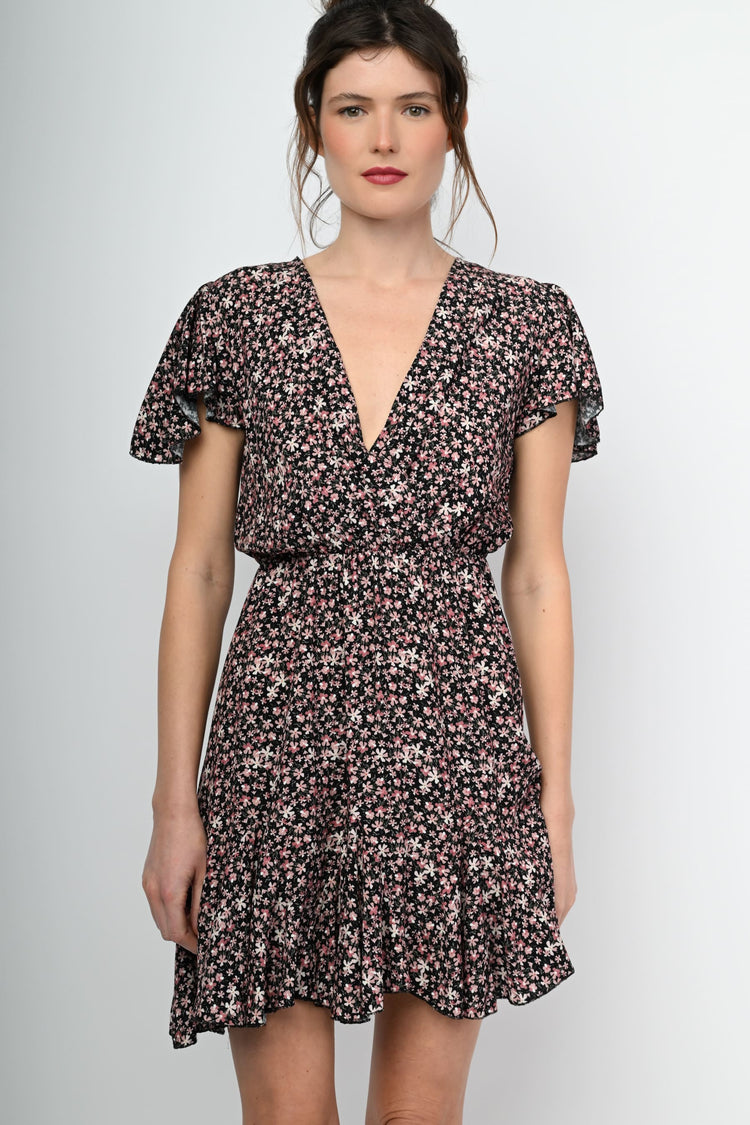 Micro floral print mini dress