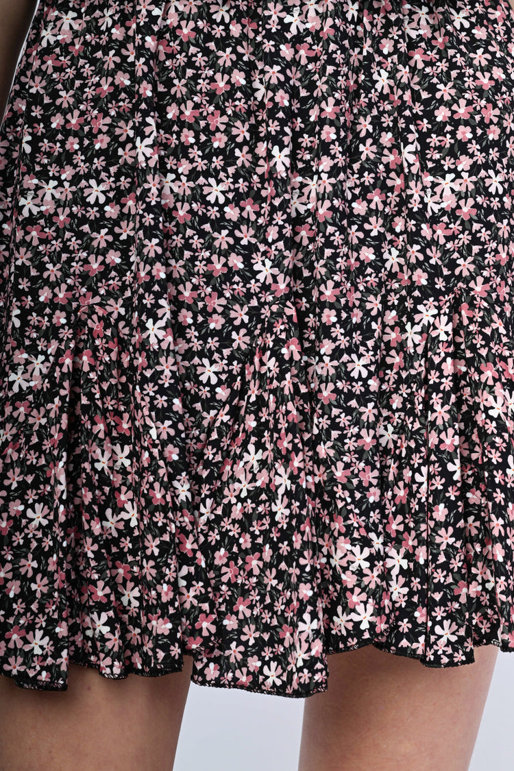 Micro floral print miniskirt