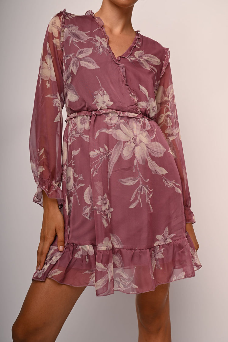 Floral print ruffled dress