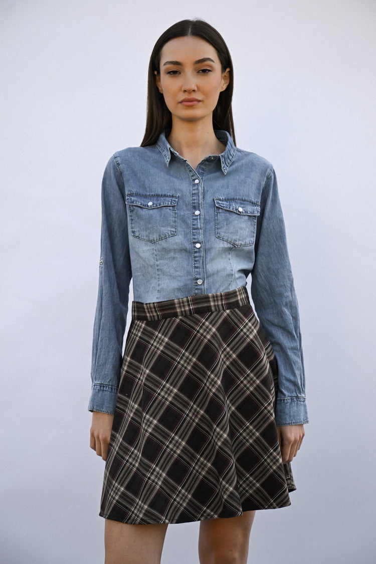 Tartan print miniskirt