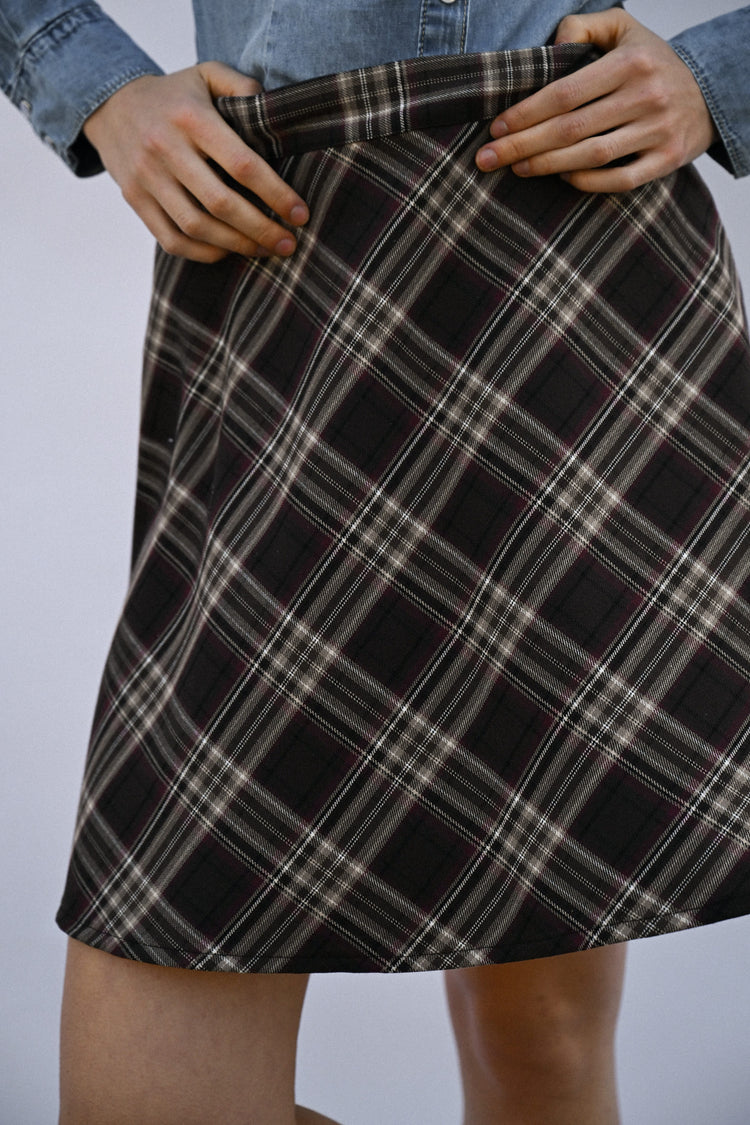 Tartan print miniskirt