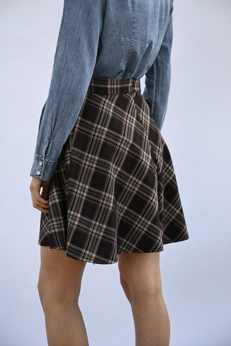 Tartan print miniskirt