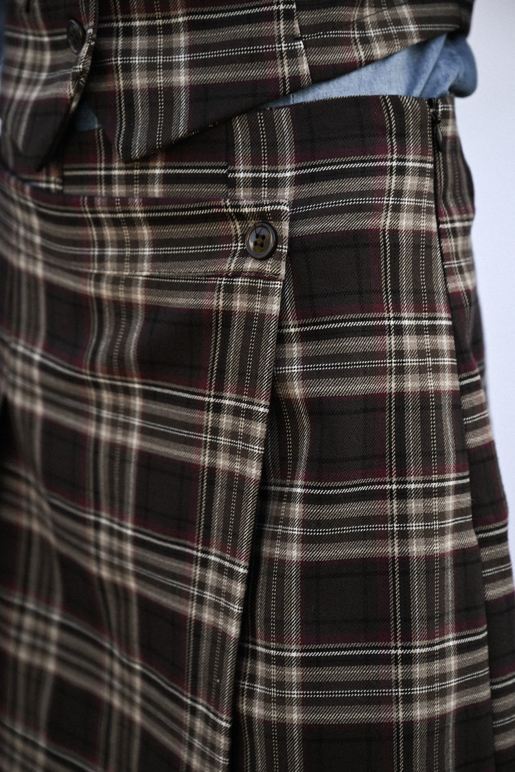 tartan print skort