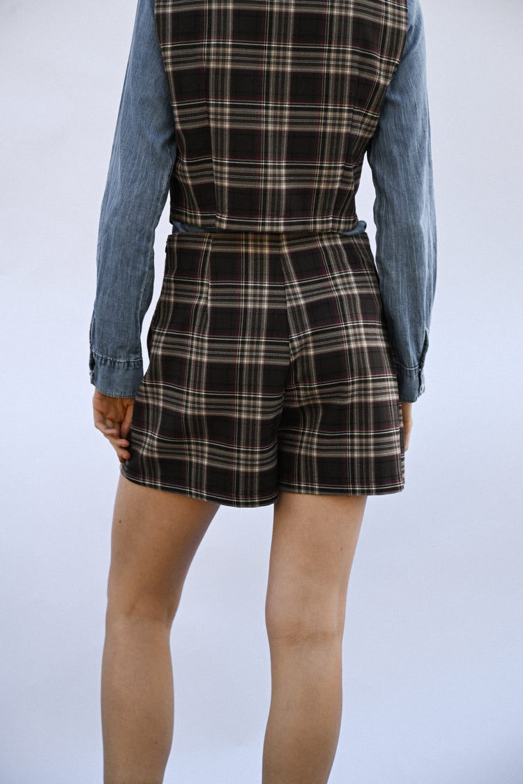 tartan print skort