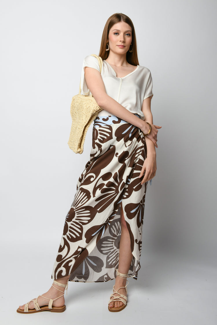 Maxi sarong skirt with LENZING ECOVERO viscose fibers