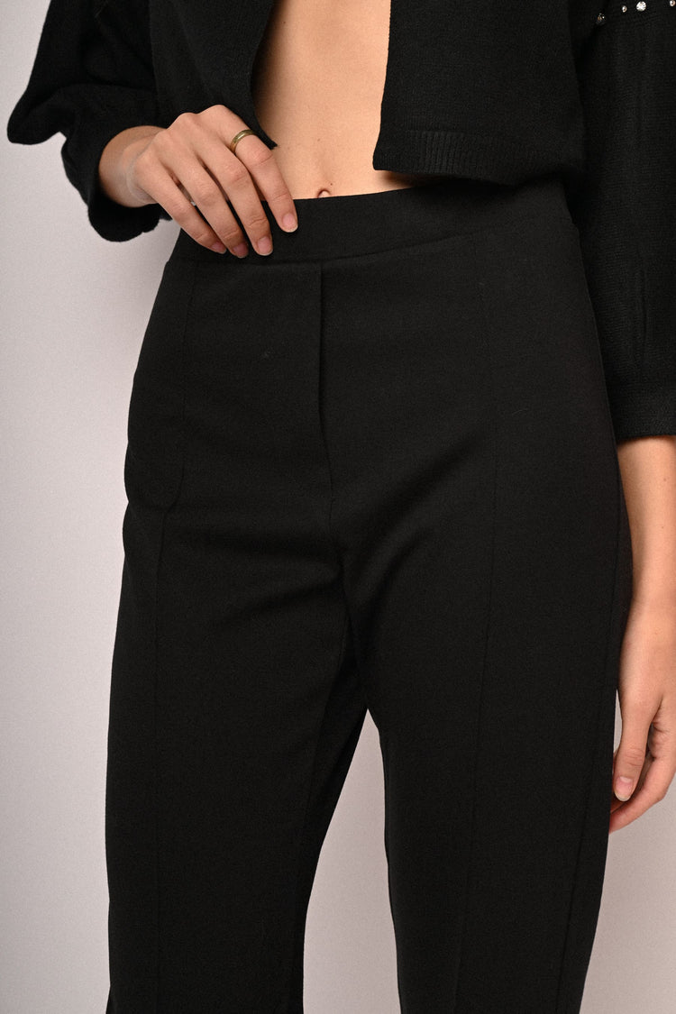 Ribbing flared trousers