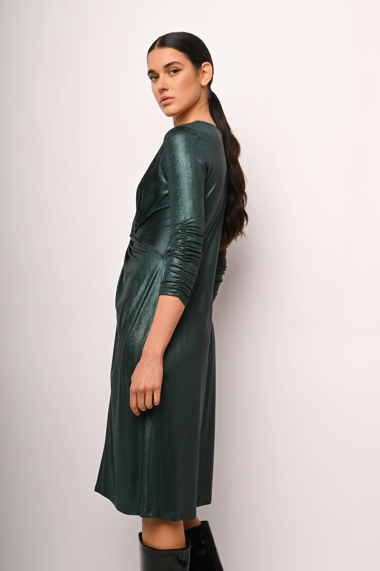 Laminated fabric knot dress