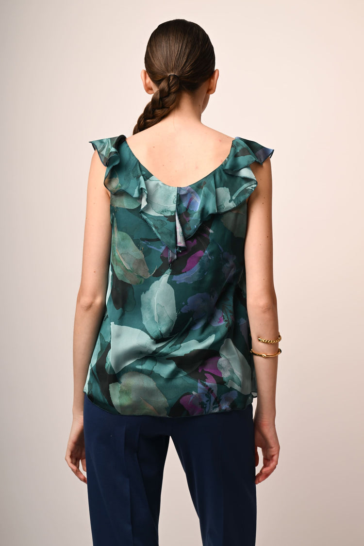 Floral print frills top