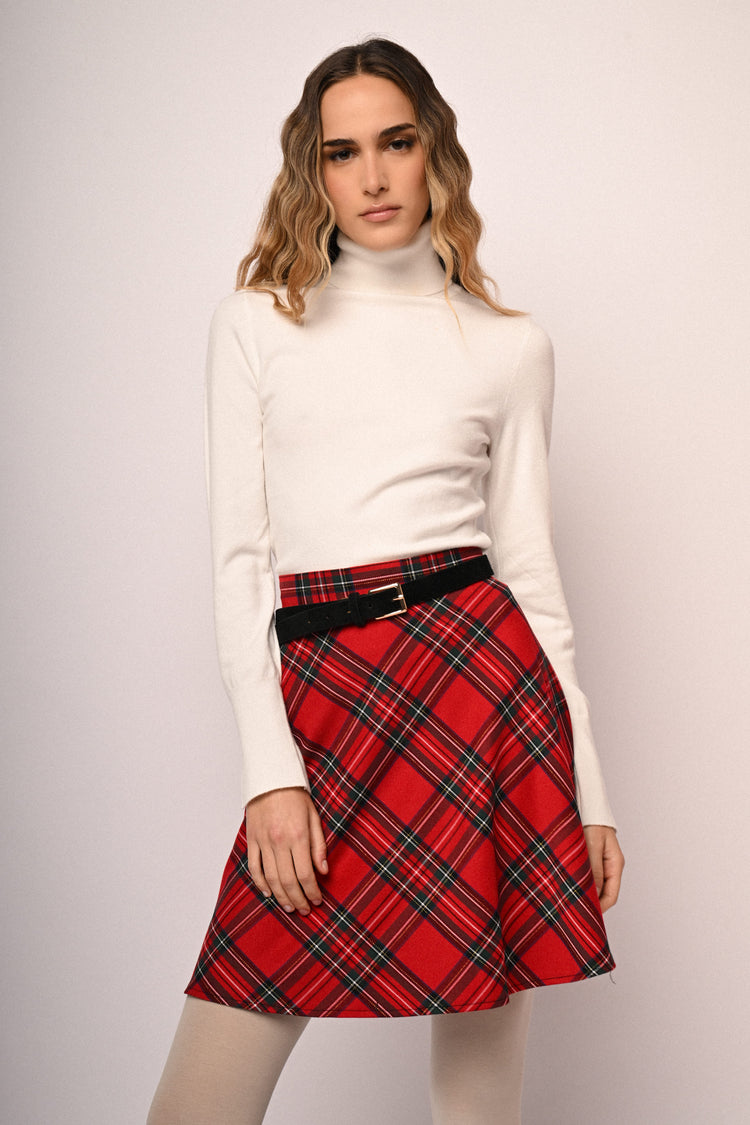 Tartan motif miniskirt