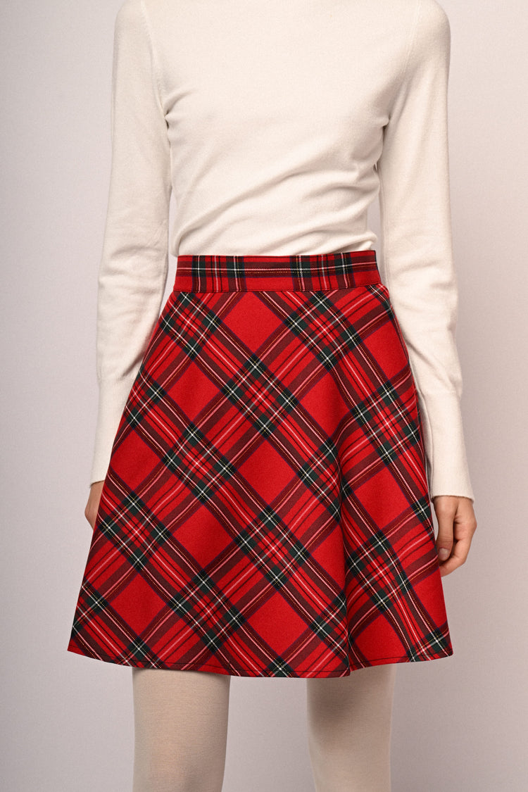 Tartan motif miniskirt