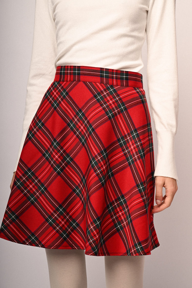 Tartan motif miniskirt