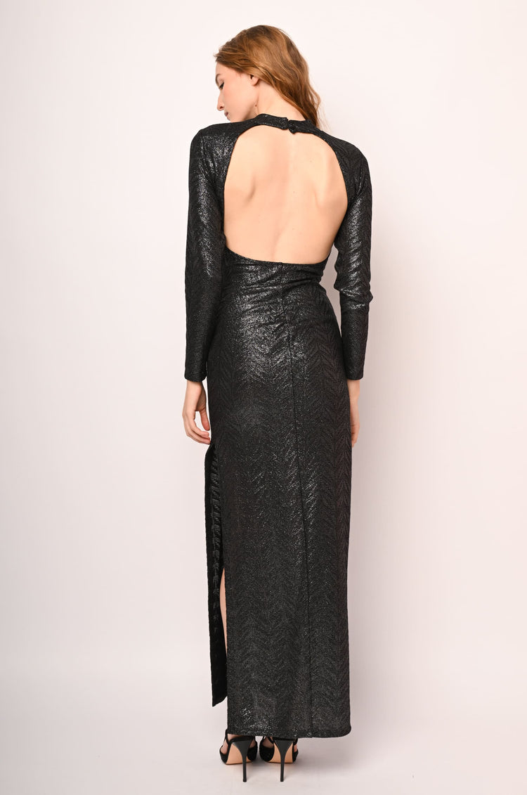 Lurex knit long dress
