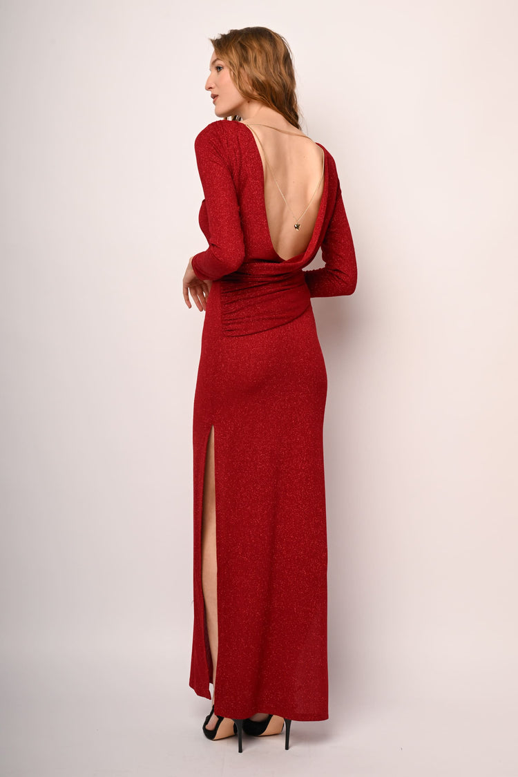 Heart pendant chain long dress