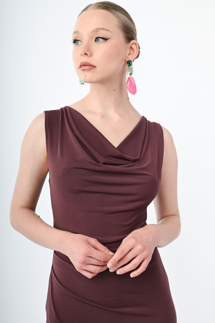 Draped asymmetric dress