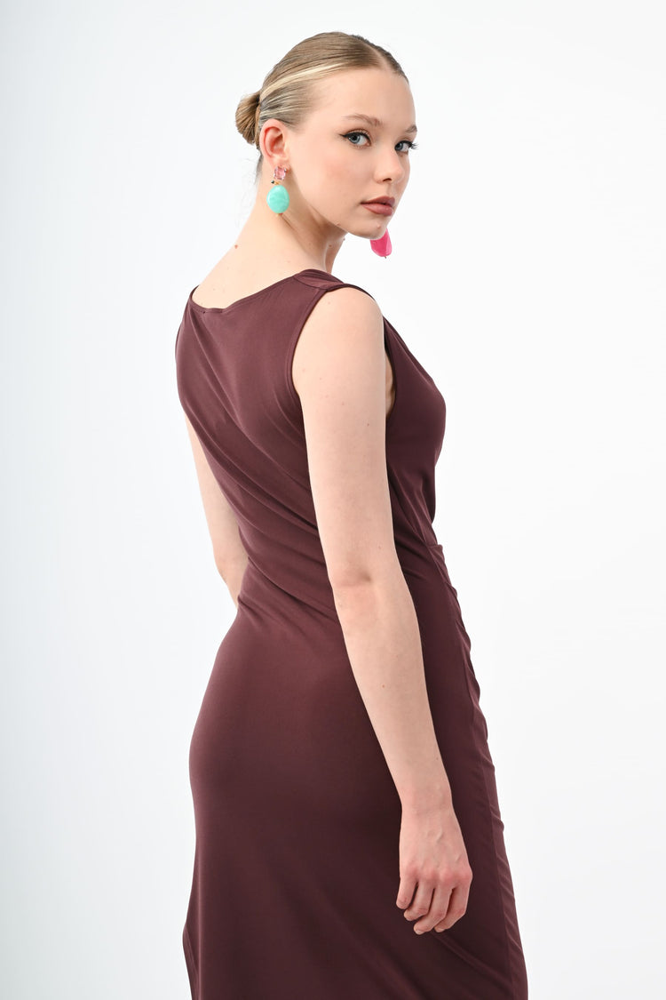 Draped asymmetric dress