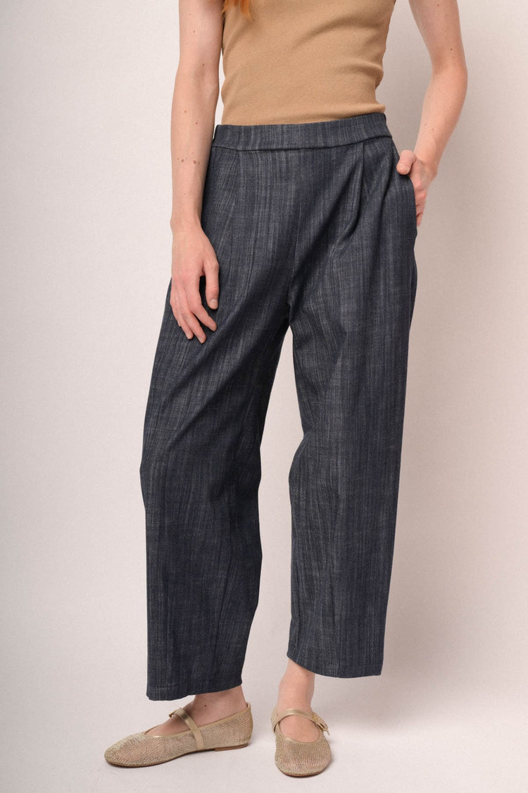 Pantaloni baggy corti denim