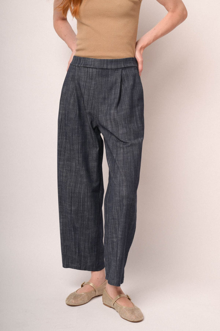Pantaloni baggy corti denim