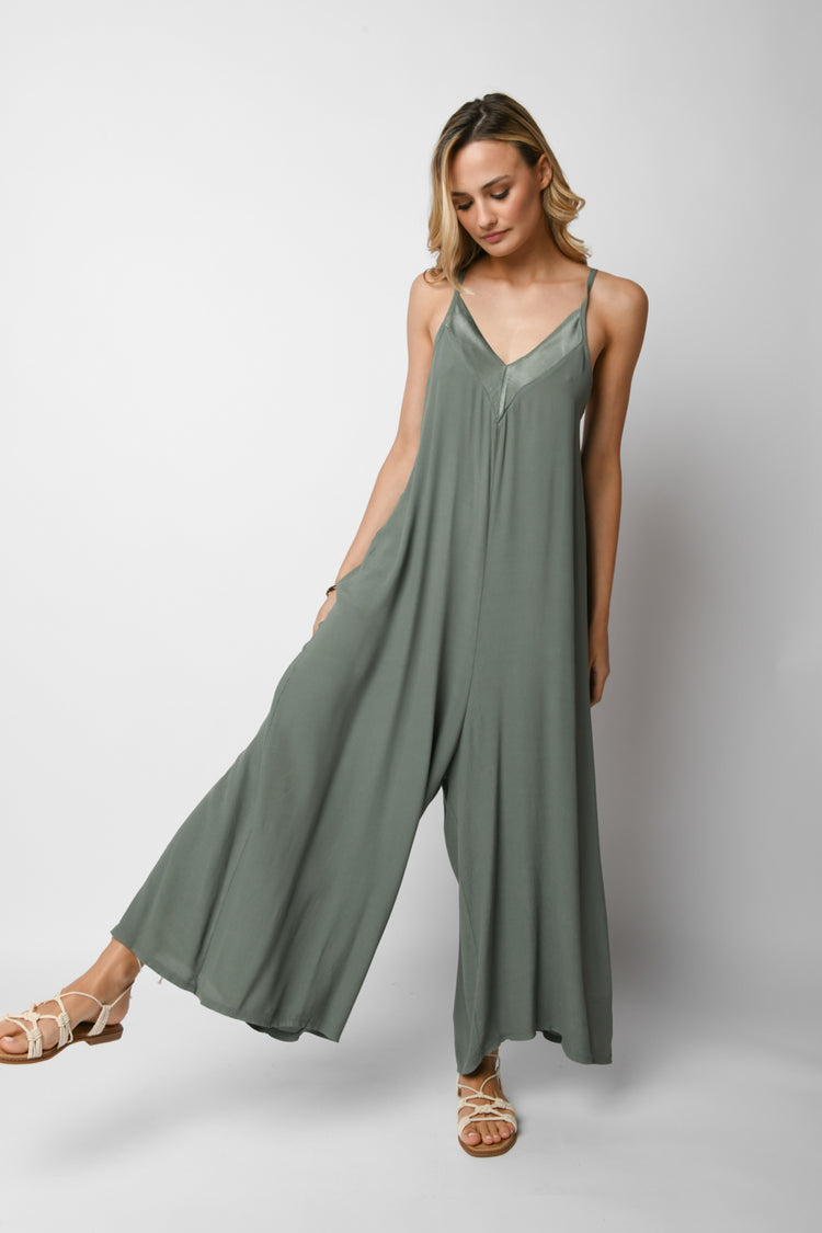 Viscose loose-fit jumpsuit