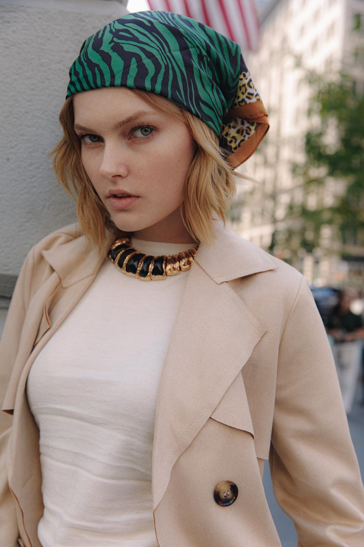 Short faux suede trench coat