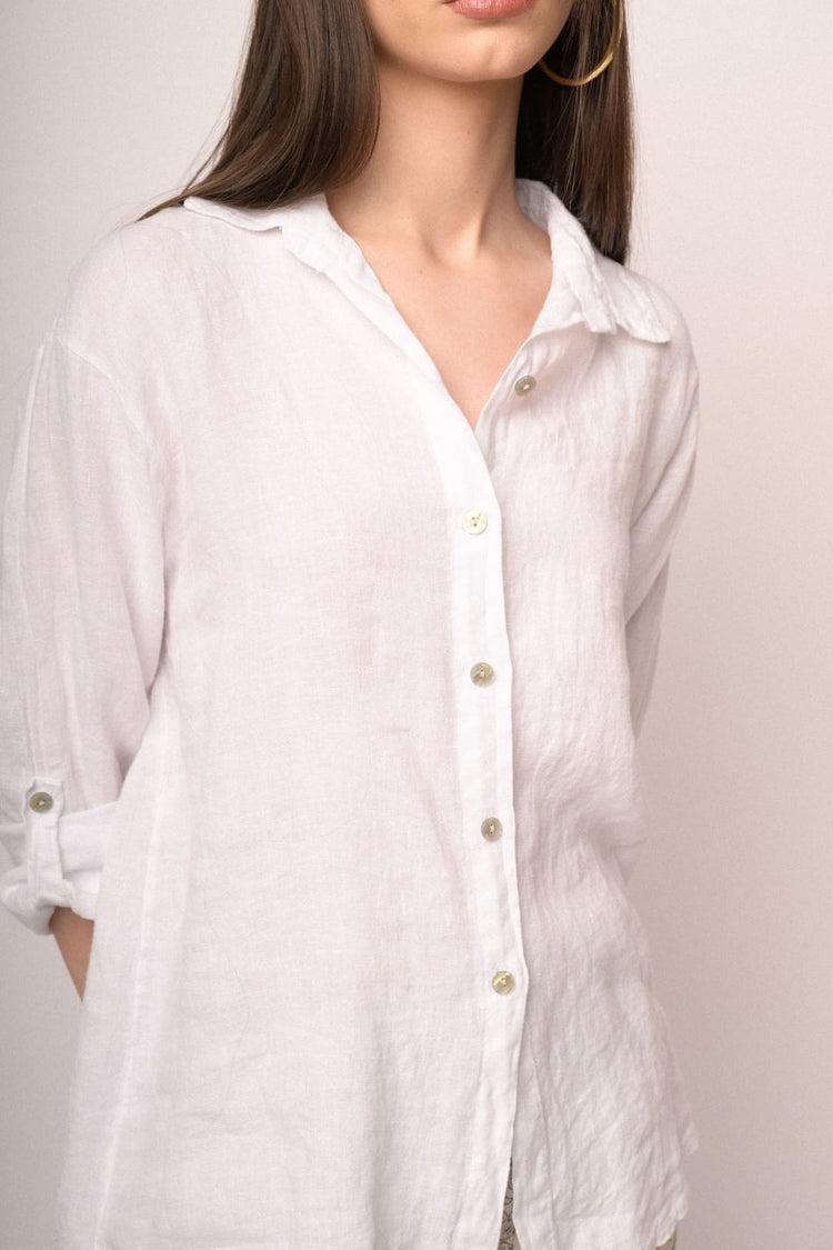 White linen oversized shirt