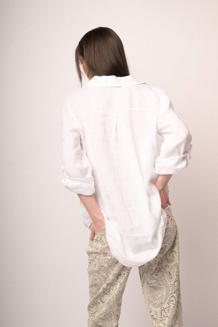 White linen oversized shirt