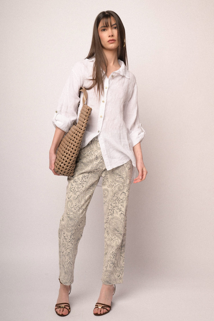 White linen oversized shirt