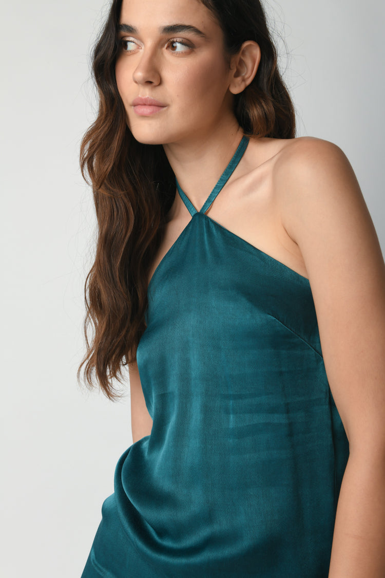 Viscose midi halter dress