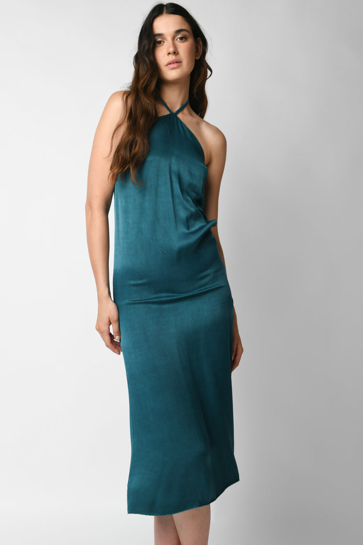 Viscose midi halter dress