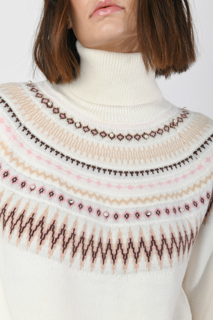Fair Isle motif turtleneck