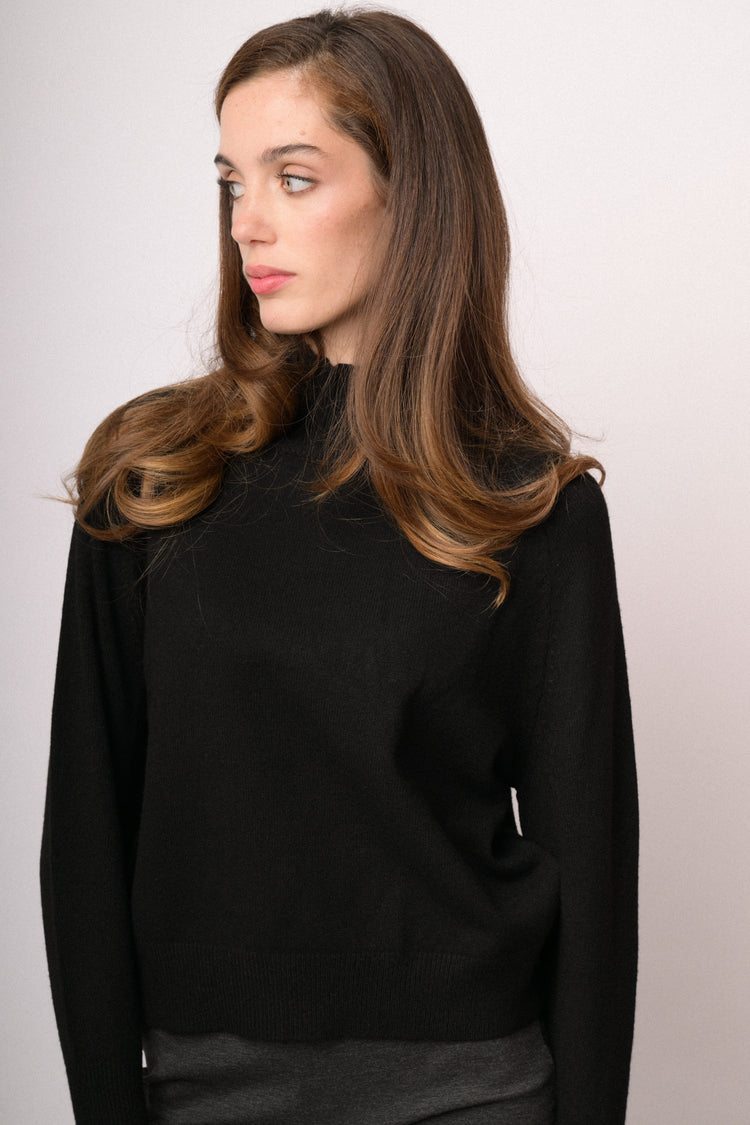 Black oversized turtleneck sweater