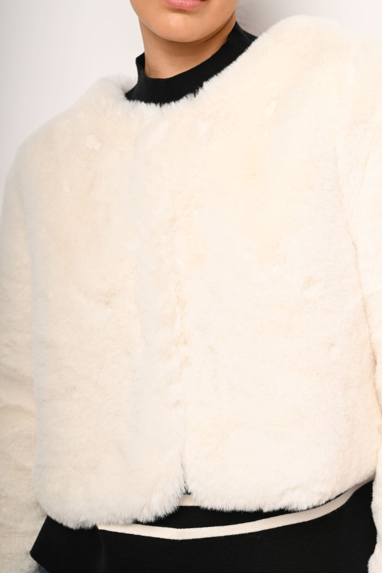 Faux fur short jacket