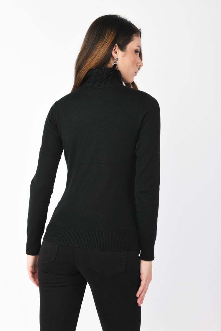 Viscose-blend turtleneck