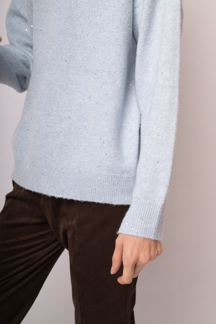 Powder blue oversized sequin sweater