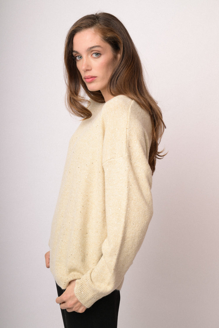 Blush pink oversized sequin sweater