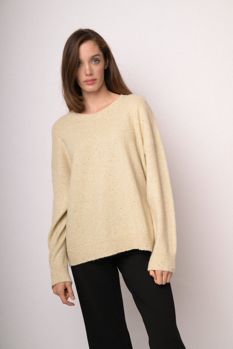 Blush pink oversized sequin sweater