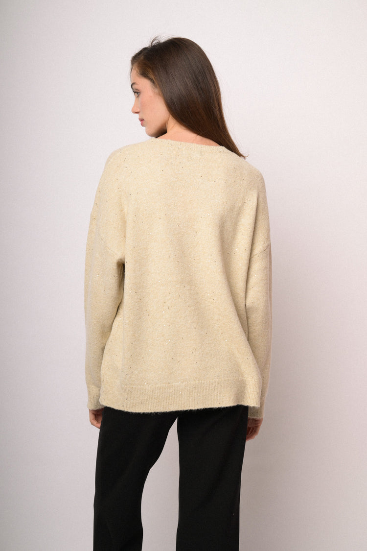 Blush pink oversized sequin sweater